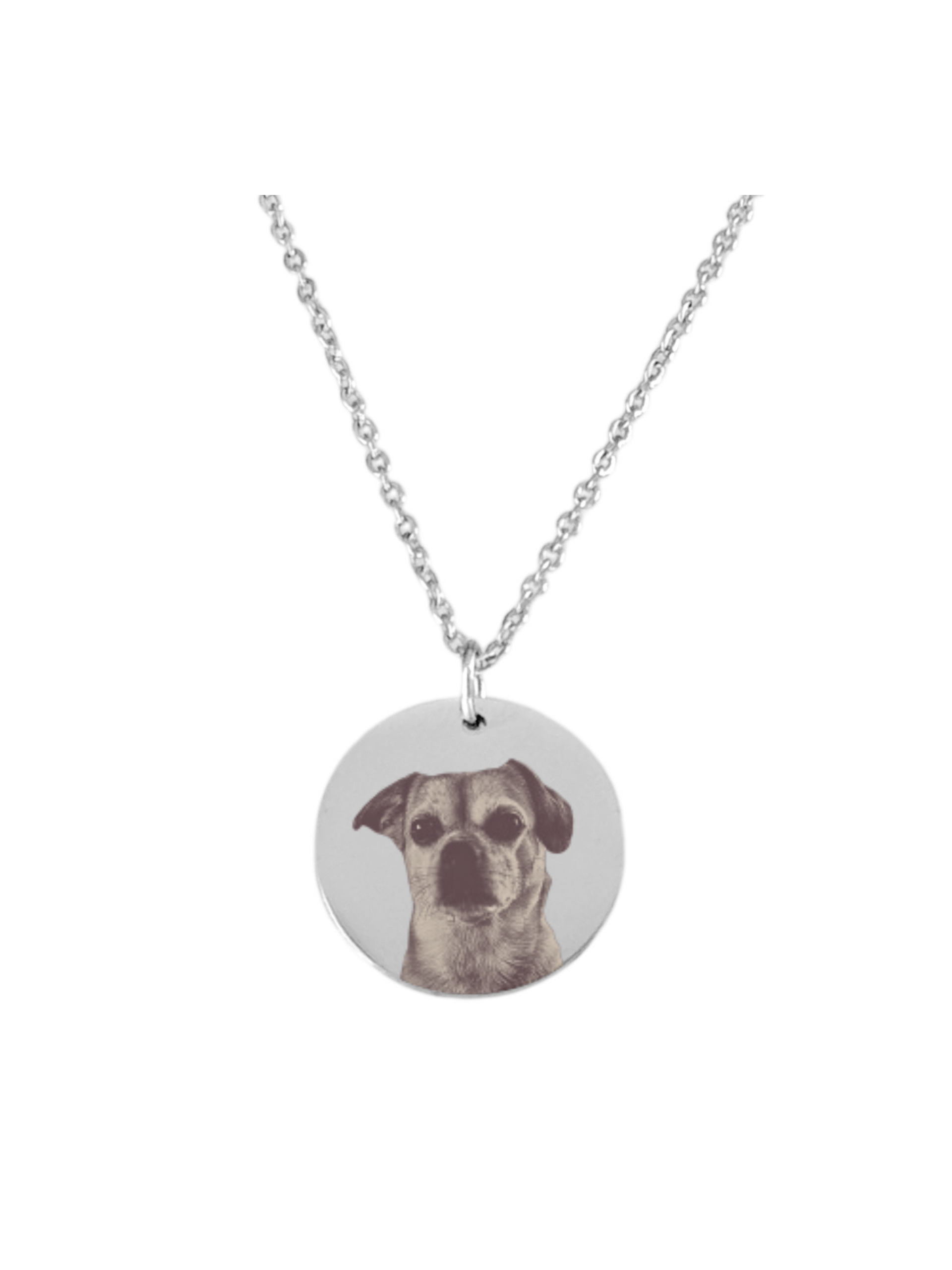 Ketting met Foto gepersonaliseerd zilverkleurig
