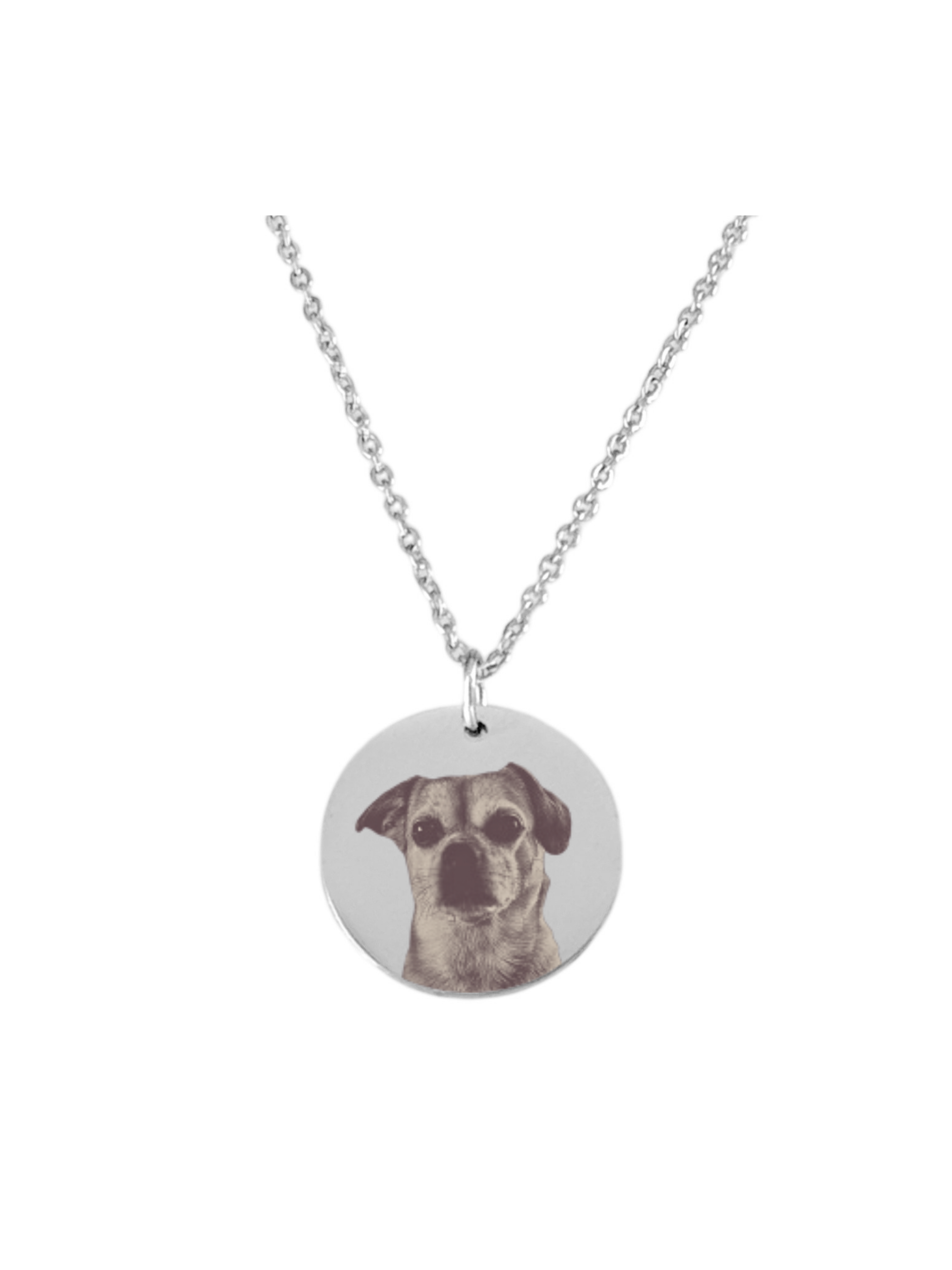 Ketting met Foto gepersonaliseerd zilverkleurig