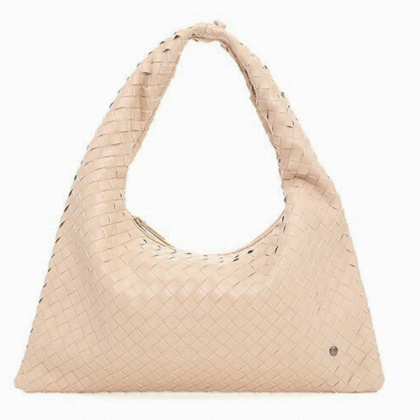 Schoudertas Gevlochten Beige