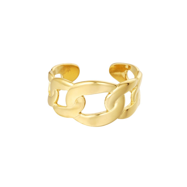 Ring Grote Schakels goudkleurig