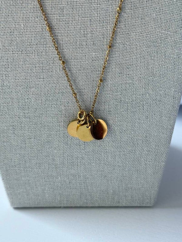 Ketting Kleine Muntjes gepersonaliseerd goudkleurig
