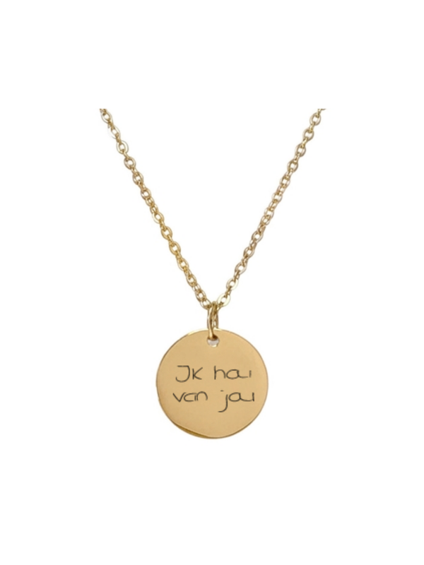 Ketting eigen handschrift goudkleurig
