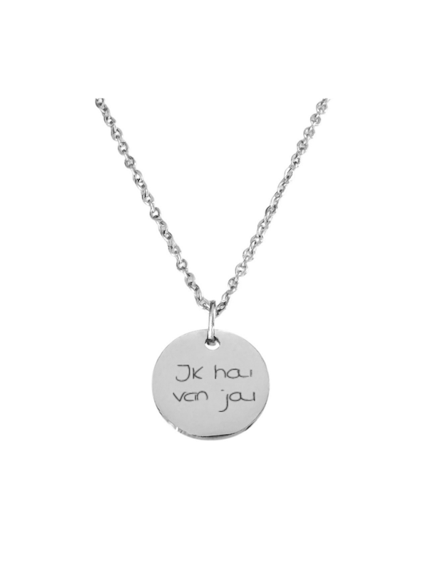 Ketting eigen handschrift zilverkleurig