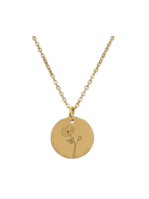 Ketting Geboortebloem goudkleurig