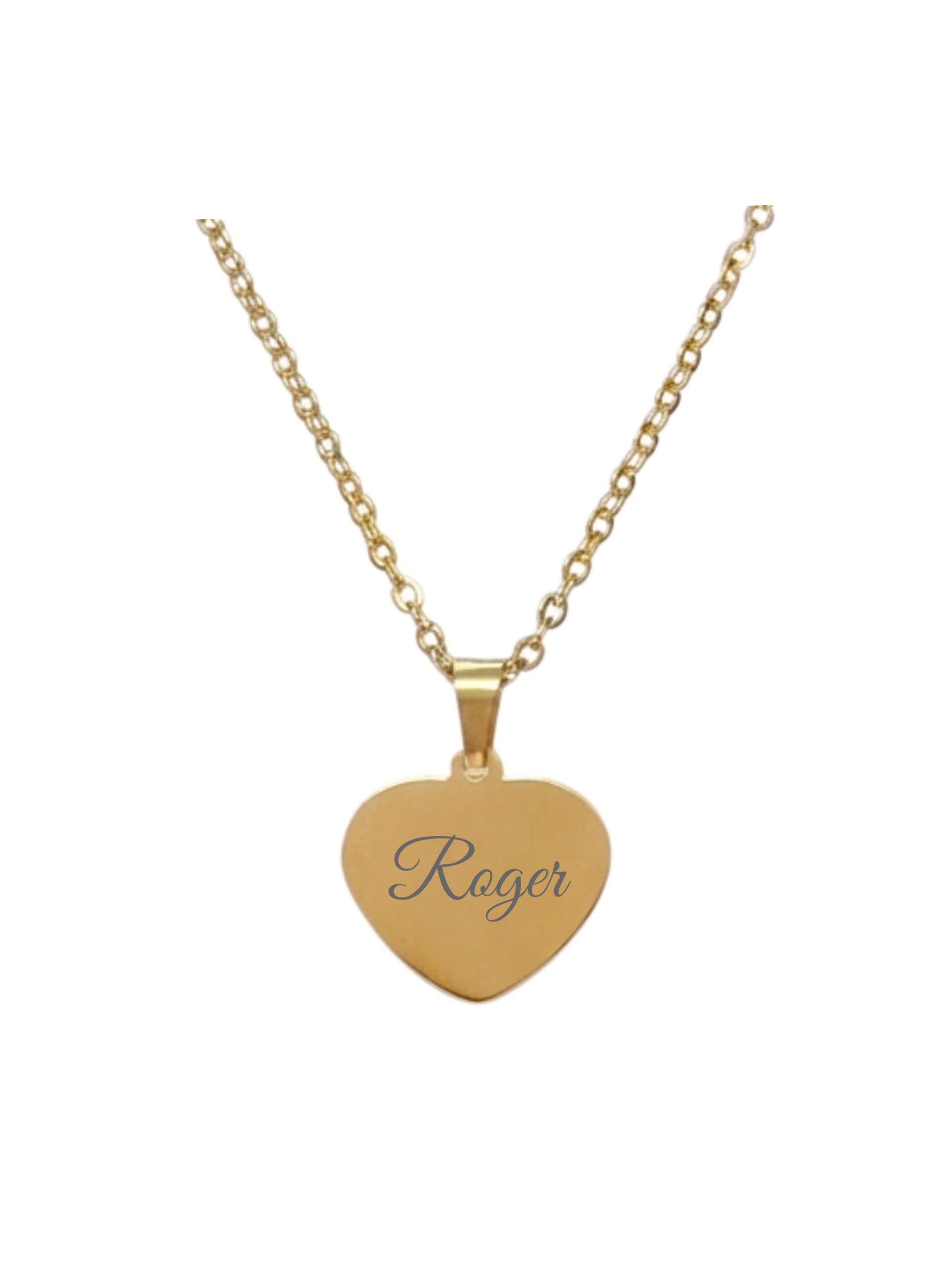Ketting Hartje gepersonaliseerd goudkleurig