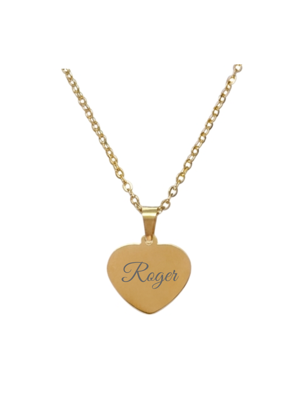 Ketting Hartje gepersonaliseerd goudkleurig