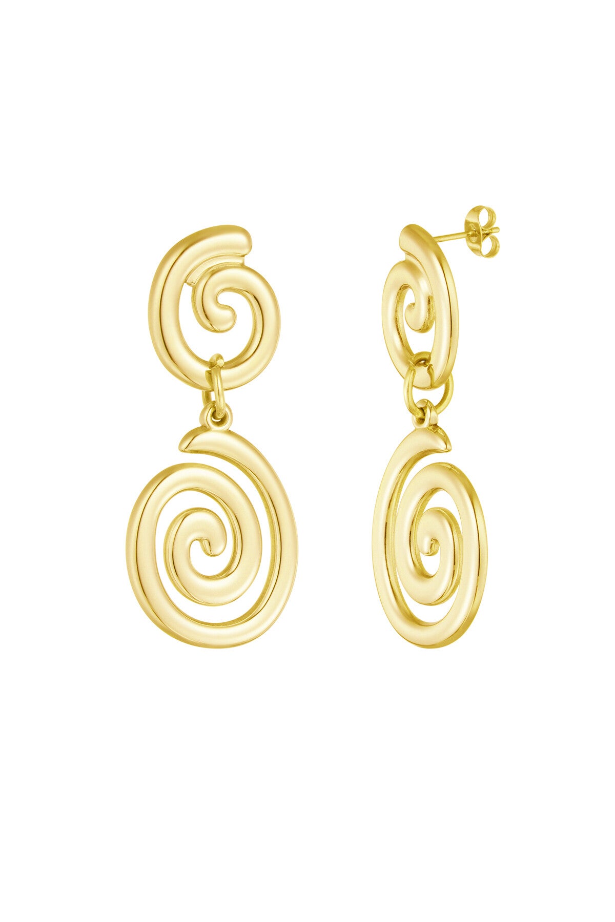 oorbellen statement swirl effect goud