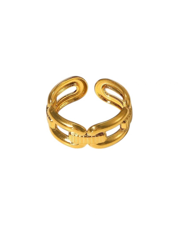 Ring Schakels goudkleurig