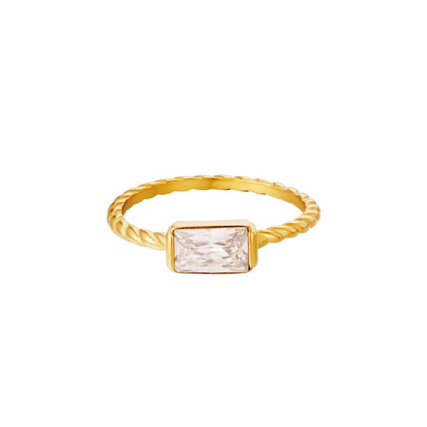 Ring Little Stone goudkleurig