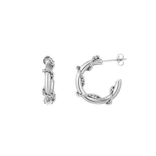 Oorbellen Twisted Rope zilverkleurig