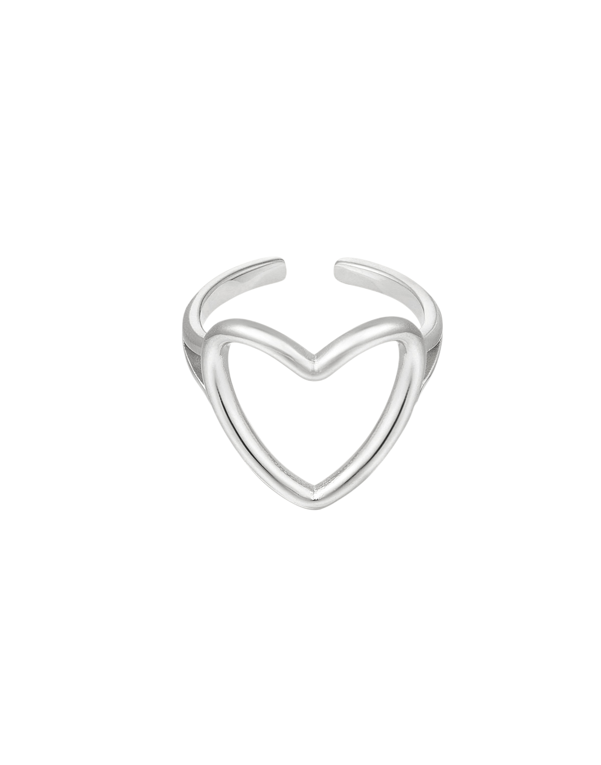 Ring Big Heart zilverkleurig