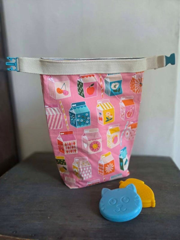 Lunchbag  "wit-blauw"