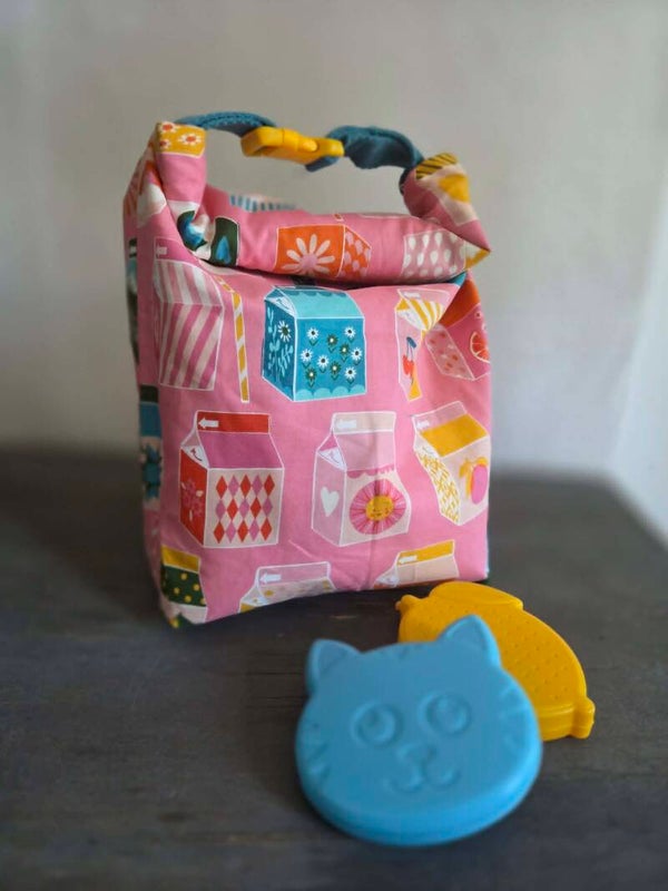 Lunchbag "petrol-geel"