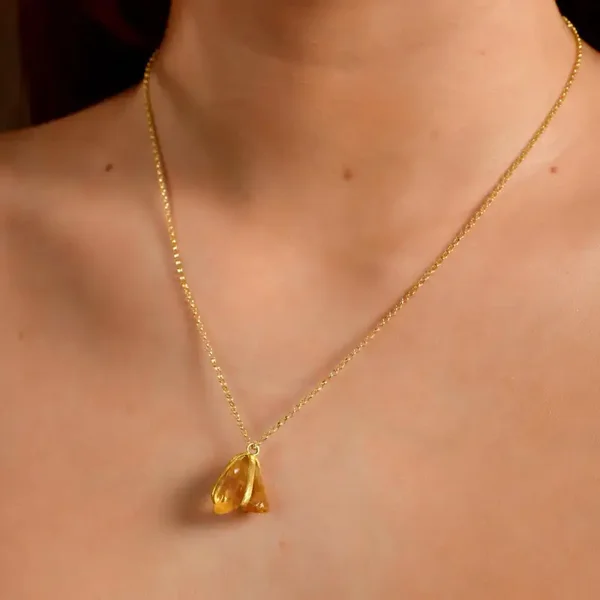 Citrien natuuredelsteen hanger