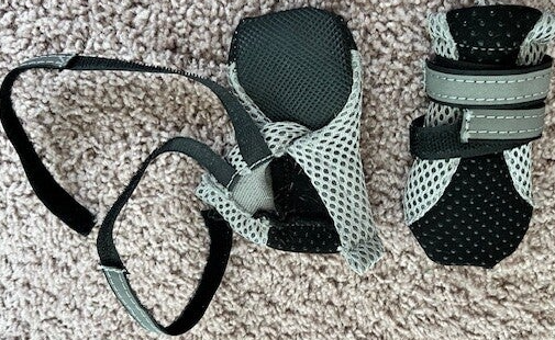 Grijs-Zwarte Hondenschoentjes met Antislip (Set van 2) – Tweede Kansje