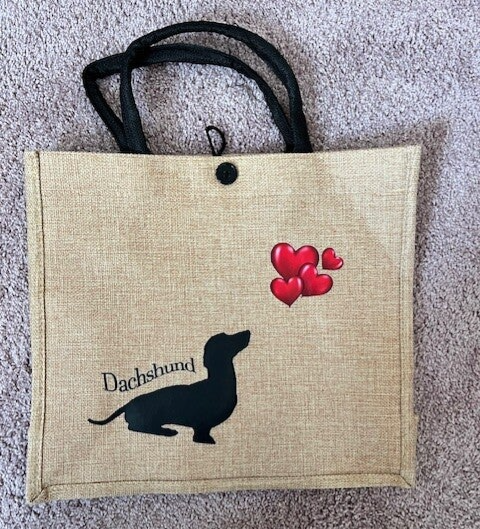 Jute Teckeltas – Simpel & Stoer met Hartjes