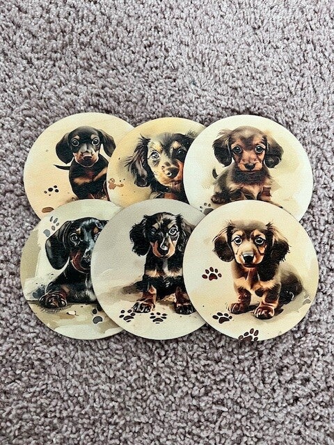 Boris' Budget Pootjes – 6-delige Teckel Onderzetterset