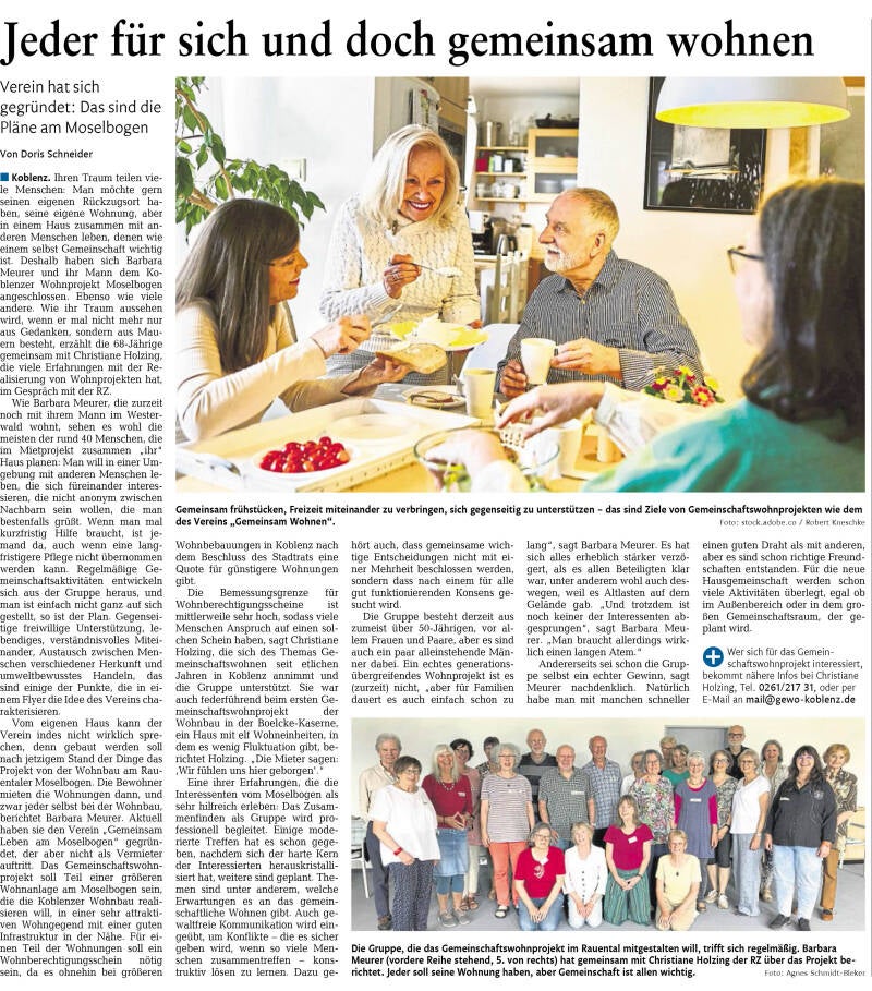 Jeder für sich und doch gemeinsam wohnen gemeinschaftliches Leben am Moselbogen Wohnprojekt-Moselbogen
