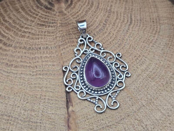 925 zilveren hanger met Amethist