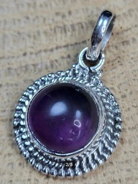 925 zilveren, hanger met Amethist