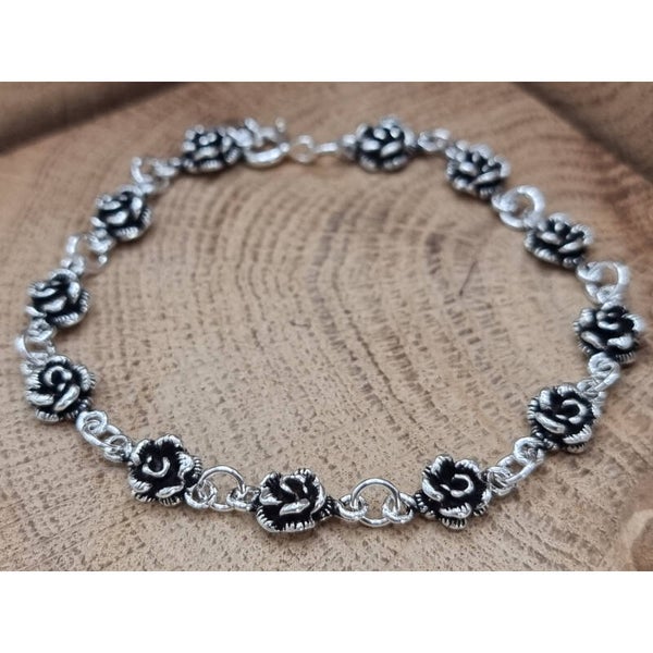 925 zilveren, armband met roosjes