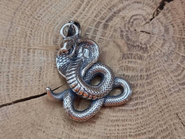925 zilveren, ketting hanger Cobra