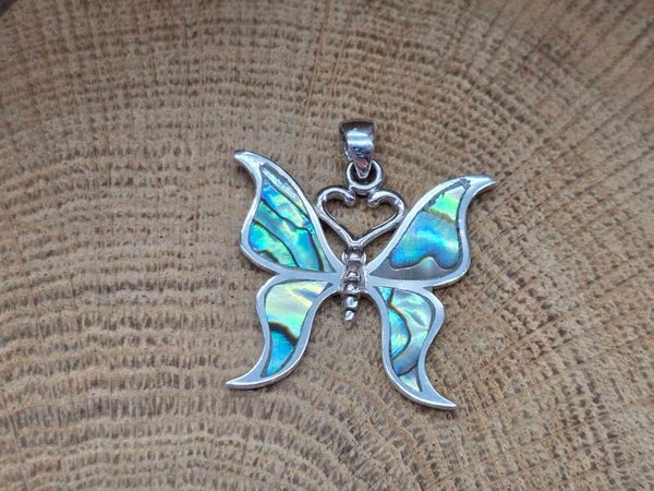 925 zilveren, ketting vlinder hanger met Ebalone