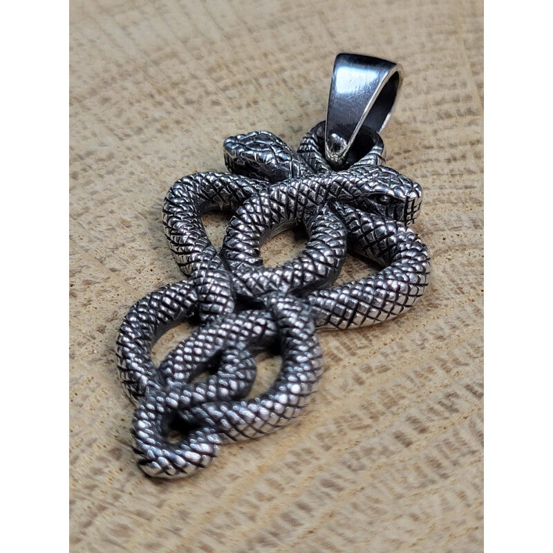 925 zilveren, hanger endless knot snake.