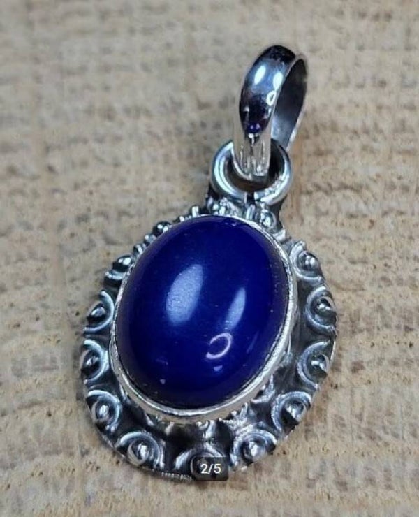 925 zilveren, hanger, Lapis Lazulli.
