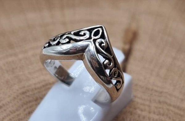 925 zilveren, Tiara ring. Maat 16
