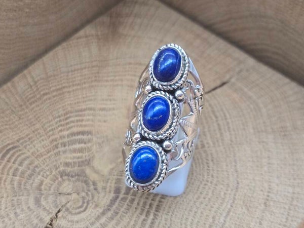 925 zilveren, ring met Lapis Lazulli maat 17
