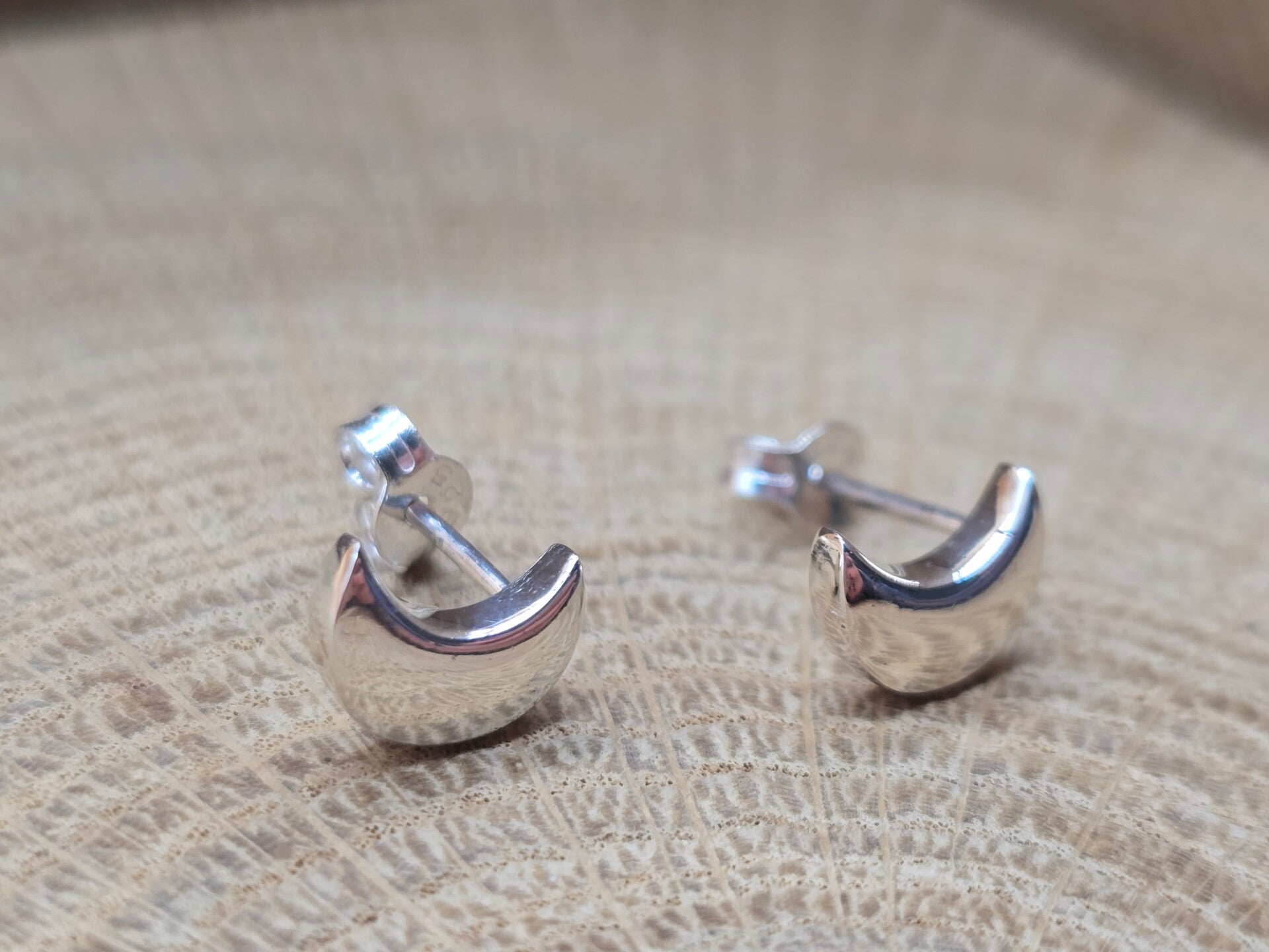 925 zilveren, oorbel stekers maantjes