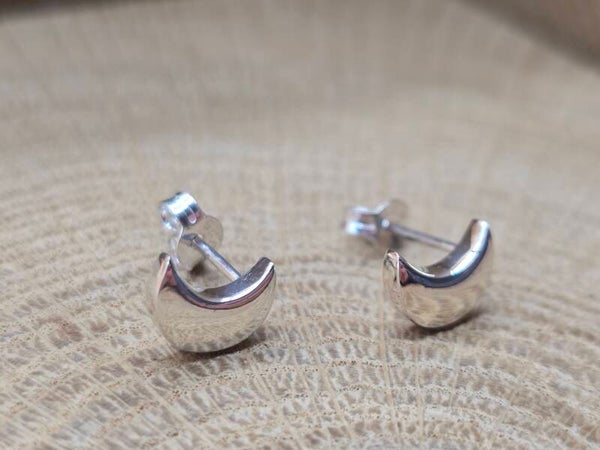 925 zilveren, oorbel stekers maantjes