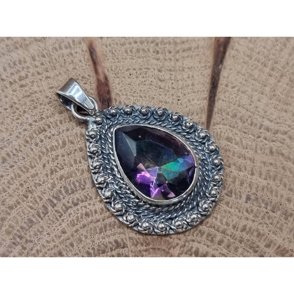 925 zilveren, hanger met mystic topaas
