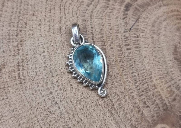 925 zilveren, ketting hanger Topaas druppel