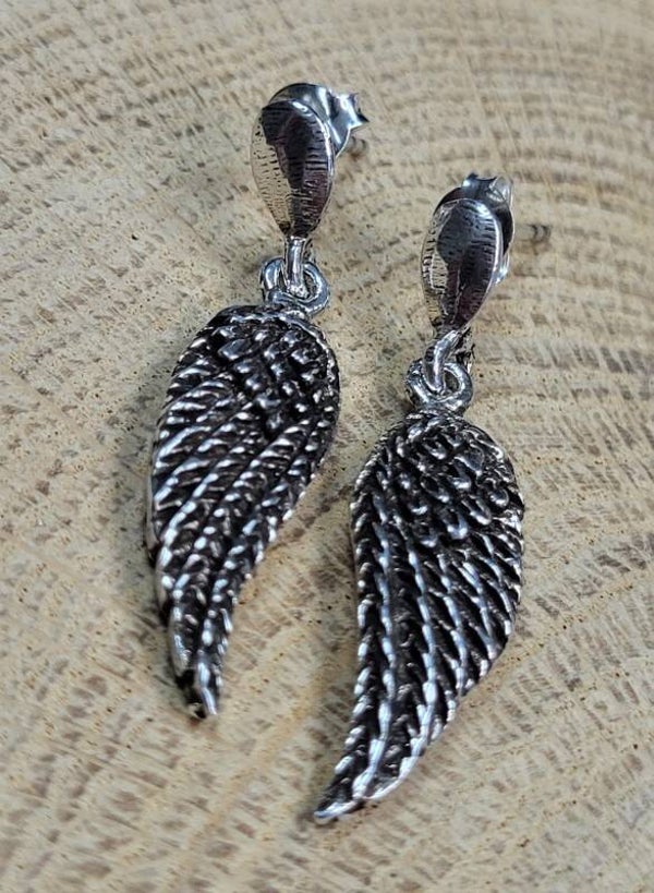 925 zilveren, angel wings oorbellen