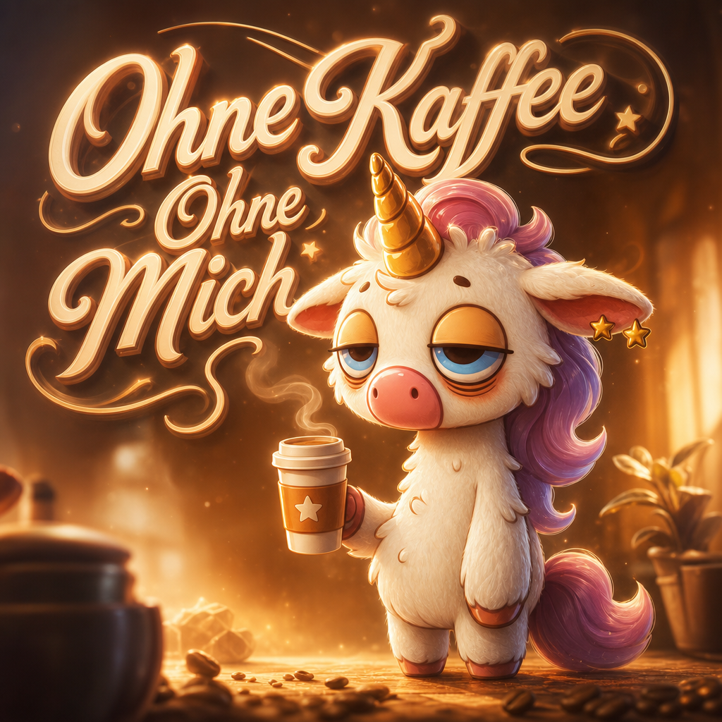 Ohne Kaffee ohne mich - Einhorn Sprüche