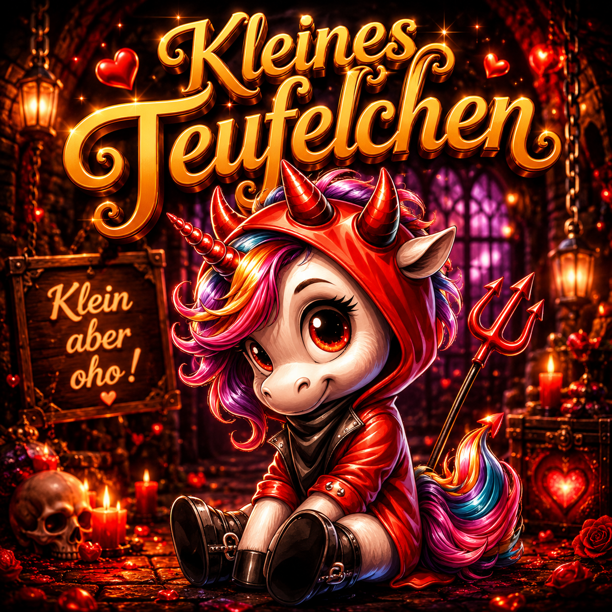 Kleines Teuflisches – Klein aber Oho! - Einhorn Sprüche