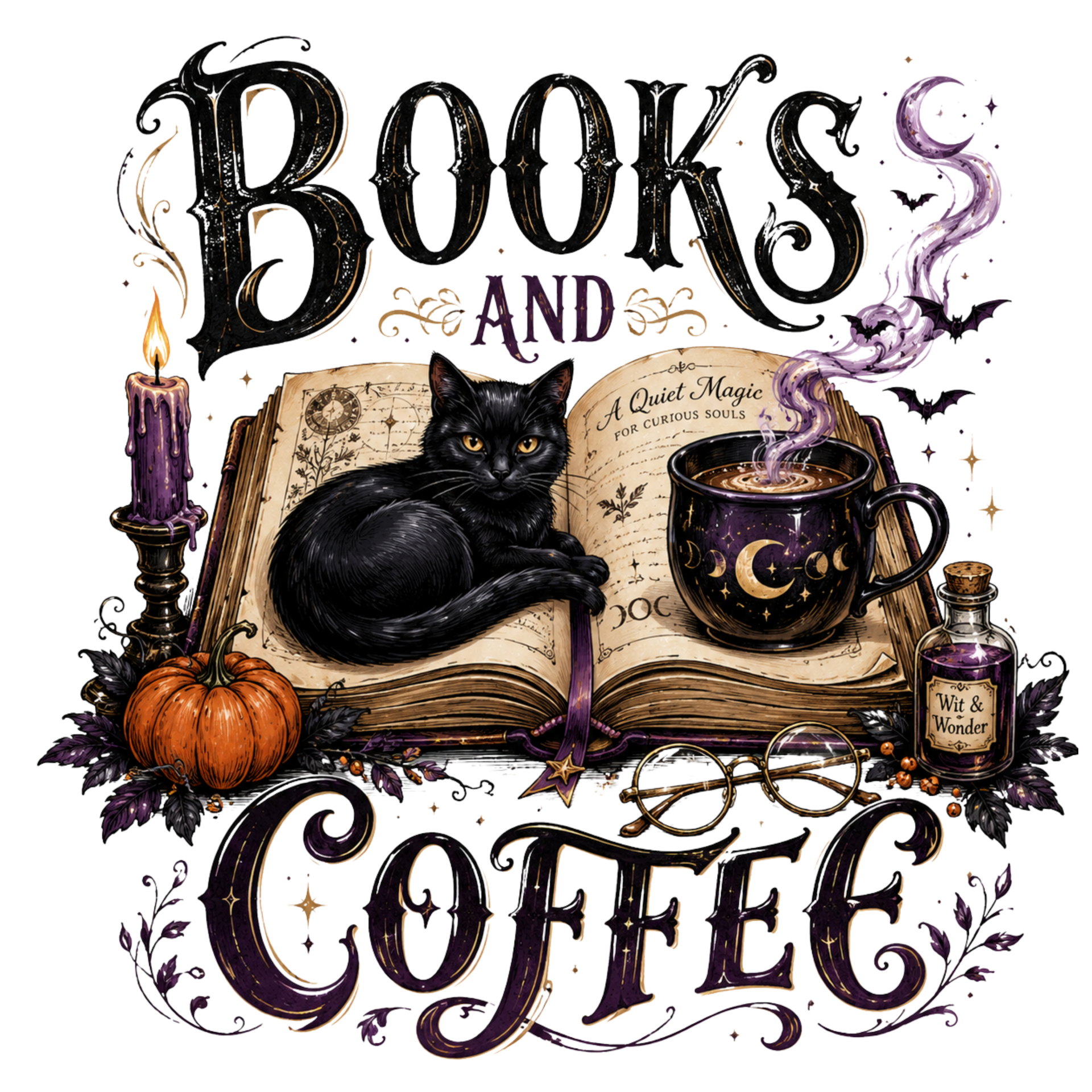Books and Coffee - Witsch Sprüche