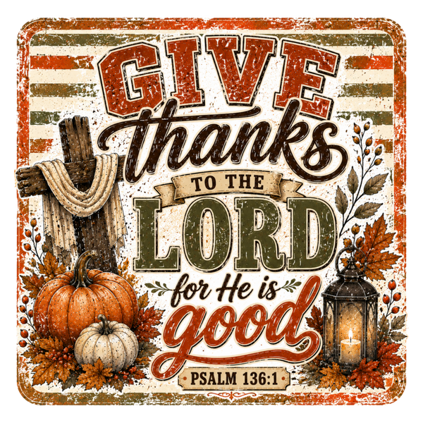 Give thanks to the Lord for he is good - Herbst Sprüche