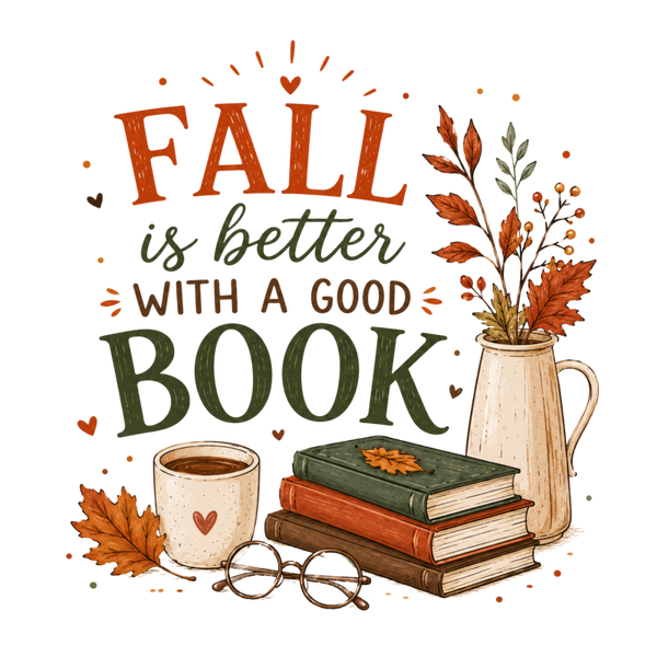 Fall is better with a good Book - Herbst Sprüche