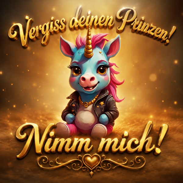 Vergiss deinen Prinzen! Nimm mich! - Einhorn Sprüche