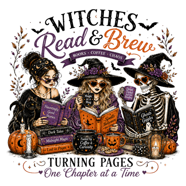 Witches Read & Brew Books Coffee Chaos Turning Pages one Chapter at a Time - Witch Sprüche