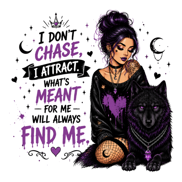 I Don‘t Chase, I Attract. What‘s Meant for me will Always find me. - Witch Sprüche