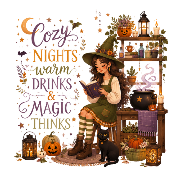 Cozy Nights warm Drinks & Magic Thinks - Witch Sprüche