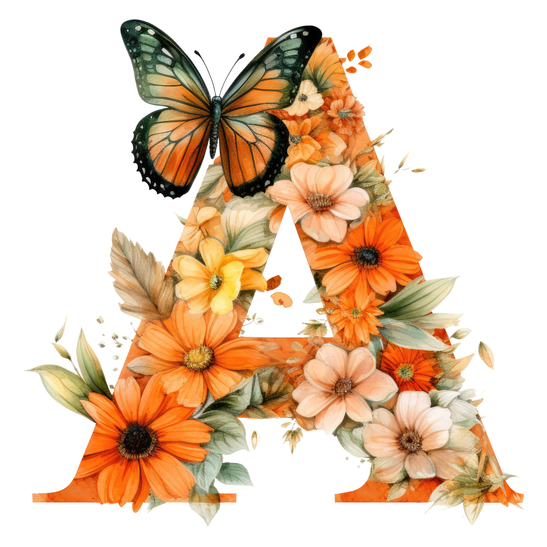 Flower Butterfly - Herbst Alphabet