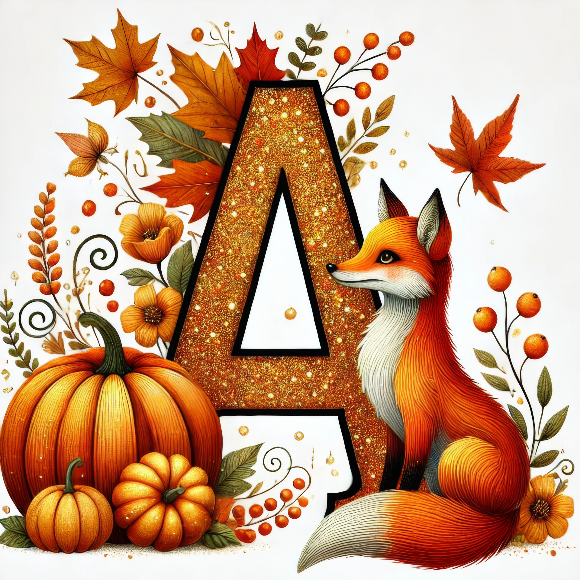 Glitter Fox - Herbst Alphabet