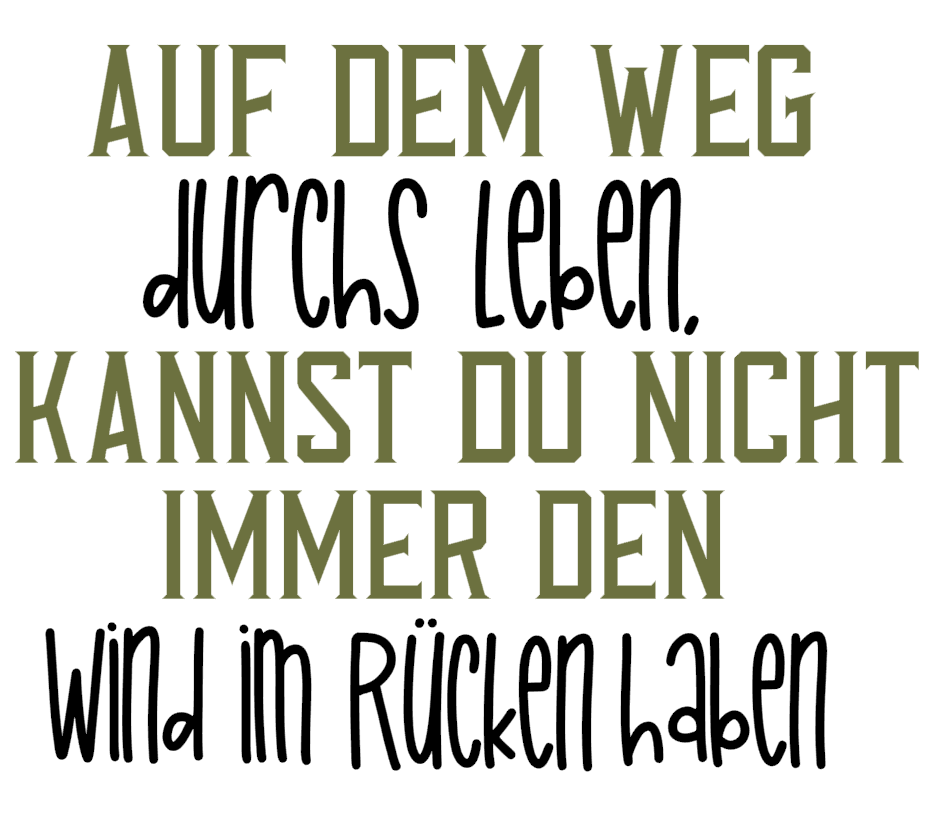 Auf dem Weg durchs Leben, kannst Du nicht immer den Wind im Rücken haben. - Herbst Sprüche