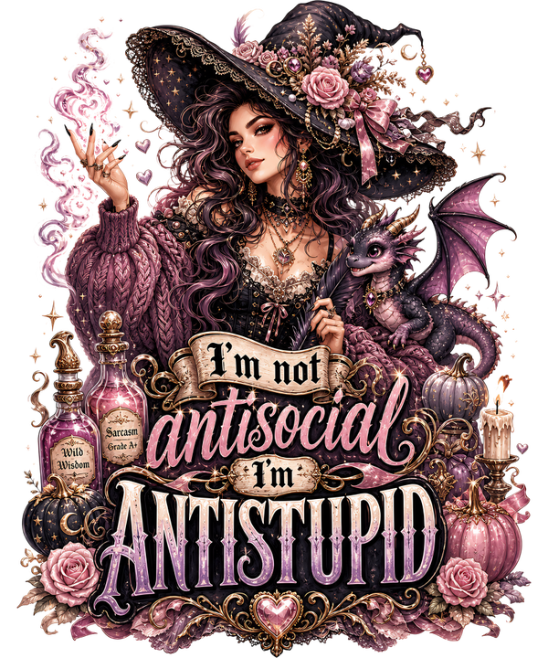 I‘m not antisocial I‘m Antistupid - Witch Sprüche