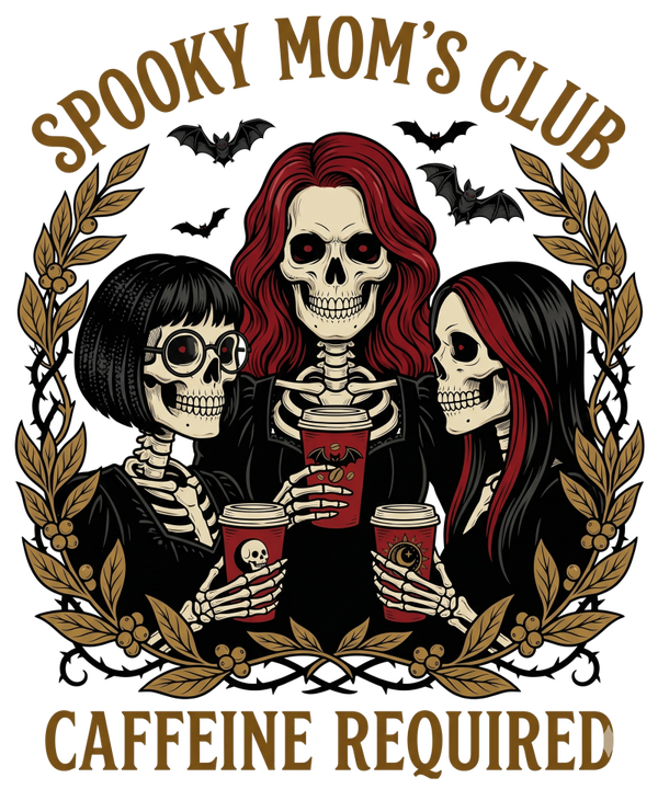 Spooky MOM‘S Club Caffeine Required - Witch Sprüche